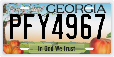 GA license plate PFY4967