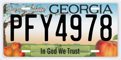 GA license plate PFY4978
