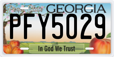 GA license plate PFY5029