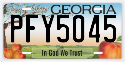 GA license plate PFY5045
