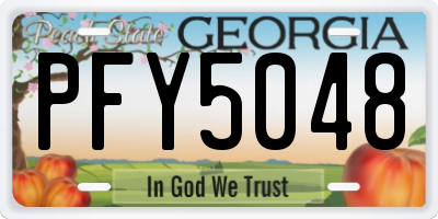 GA license plate PFY5048