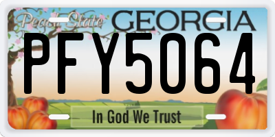 GA license plate PFY5064