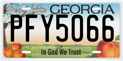 GA license plate PFY5066