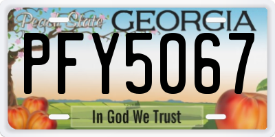 GA license plate PFY5067