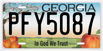 GA license plate PFY5087