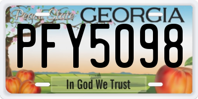 GA license plate PFY5098