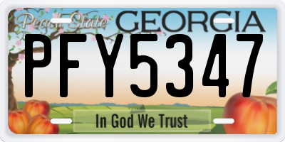 GA license plate PFY5347