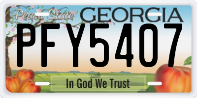 GA license plate PFY5407