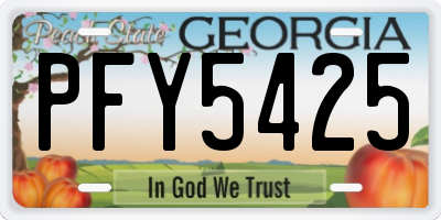 GA license plate PFY5425