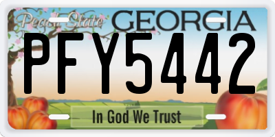 GA license plate PFY5442