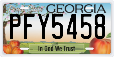 GA license plate PFY5458