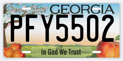 GA license plate PFY5502