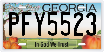 GA license plate PFY5523