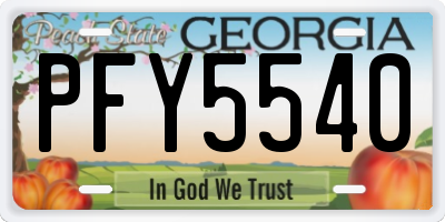 GA license plate PFY5540