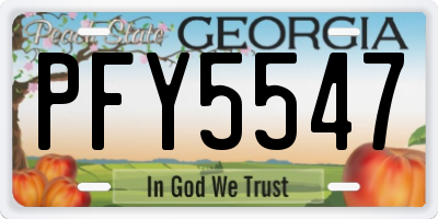 GA license plate PFY5547