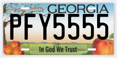GA license plate PFY5555