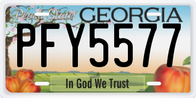 GA license plate PFY5577