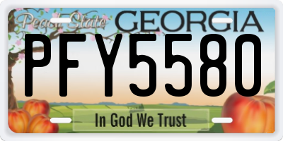 GA license plate PFY5580