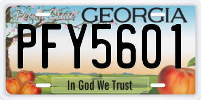 GA license plate PFY5601