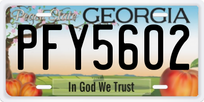GA license plate PFY5602