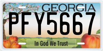 GA license plate PFY5667