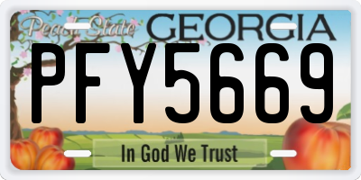 GA license plate PFY5669