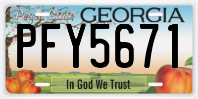 GA license plate PFY5671