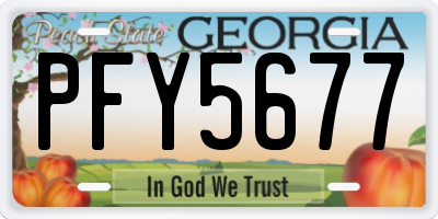 GA license plate PFY5677