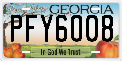 GA license plate PFY6008