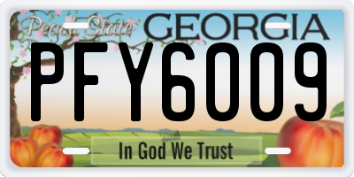 GA license plate PFY6009