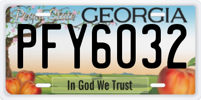 GA license plate PFY6032