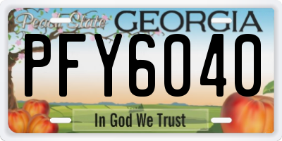 GA license plate PFY6040