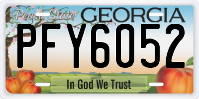 GA license plate PFY6052