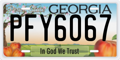 GA license plate PFY6067