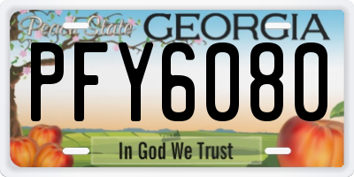 GA license plate PFY6080