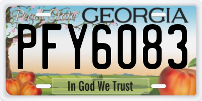 GA license plate PFY6083