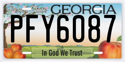 GA license plate PFY6087
