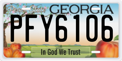GA license plate PFY6106