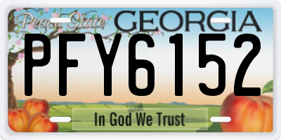 GA license plate PFY6152