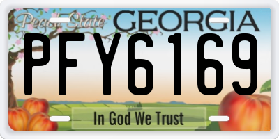 GA license plate PFY6169