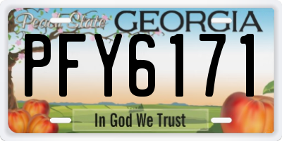 GA license plate PFY6171