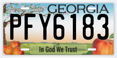 GA license plate PFY6183
