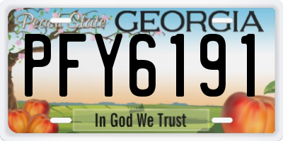 GA license plate PFY6191