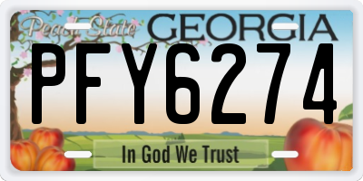 GA license plate PFY6274