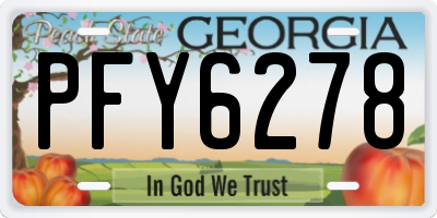 GA license plate PFY6278
