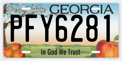 GA license plate PFY6281