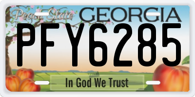 GA license plate PFY6285