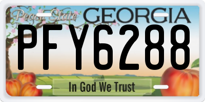 GA license plate PFY6288