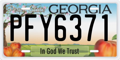 GA license plate PFY6371