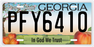 GA license plate PFY6410